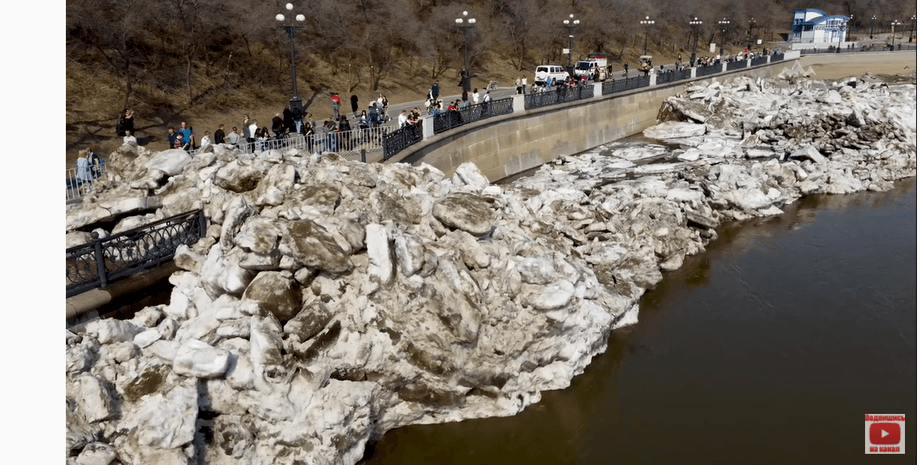 ледоход, амур, набережная, хабаровск, разрушение, фото