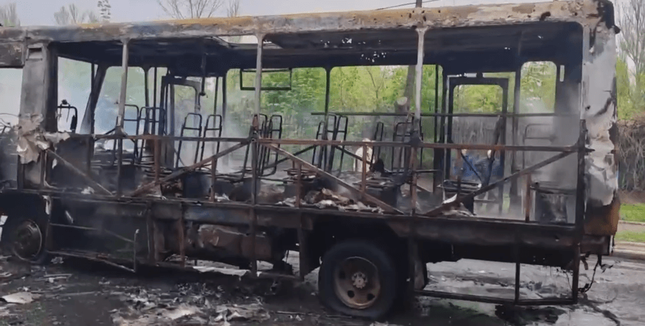 Донецк, маршрутка, обстрелы, пожары, 28 апреля