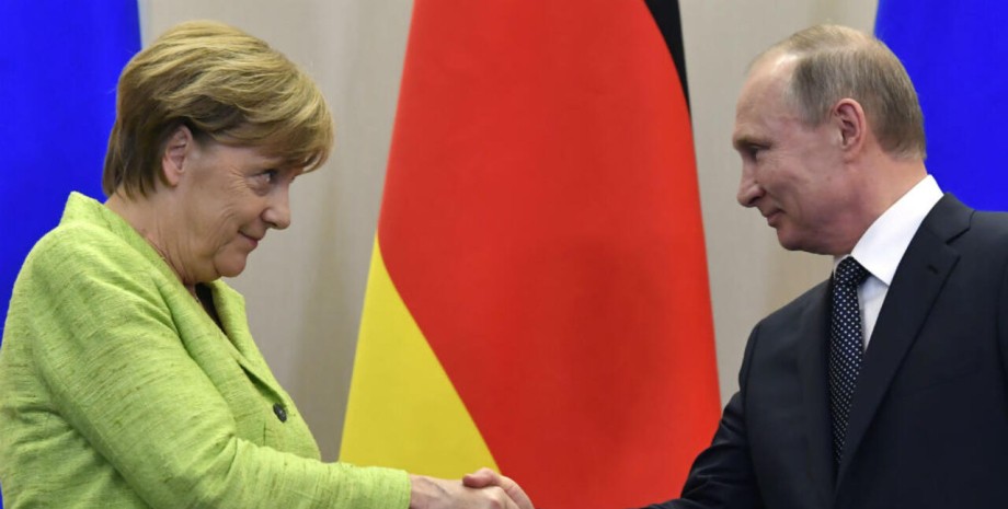 Бывший канцлер Германии Ангела Меркель и президент РФ Владимир Путин путин, меркель, ангела меркель, владимир путин, россия, германия, рукопожатие