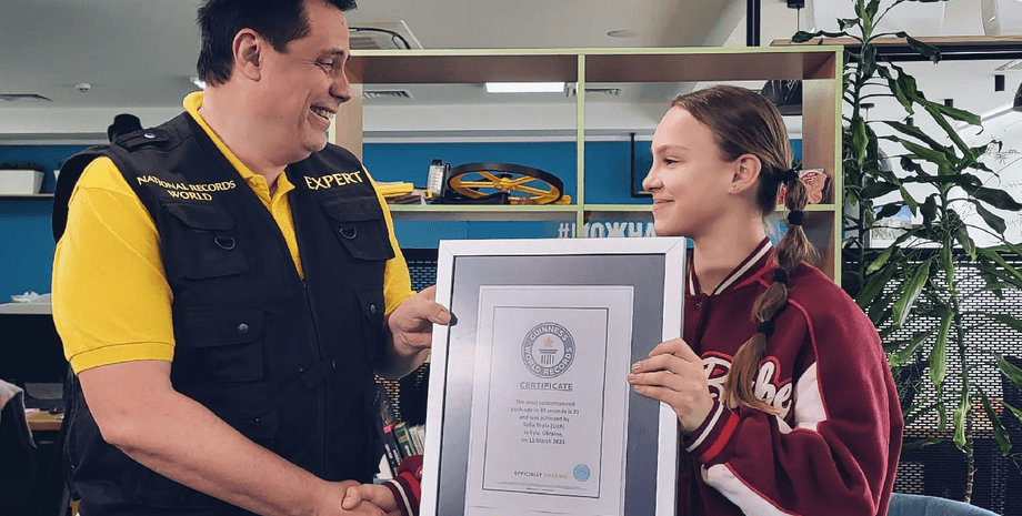 Гимнастка, украинка, София Теплая, рекорд, мировой рекорд, Книга рекордов Гиннесса