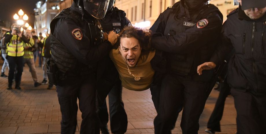задержания в Москве, антивоенные митинги, акции протеста в России, протест против мобилизации, мобилизация в России