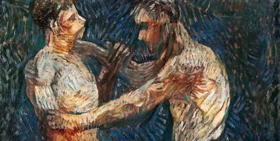 борцы, картина, фото