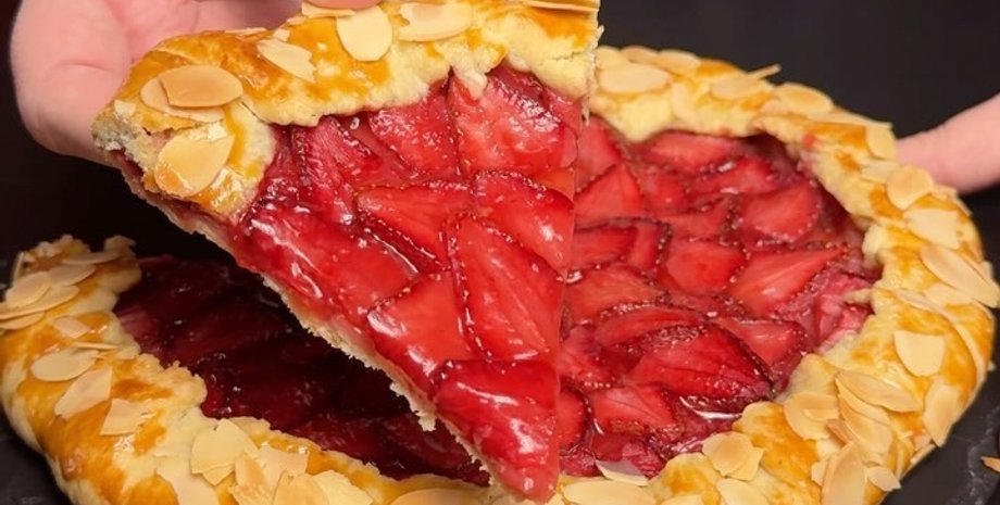 галета з полуницею, десерт, випічка