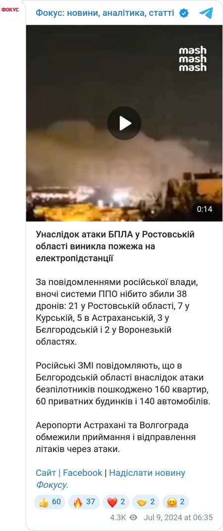 Последствия атаки на РФ