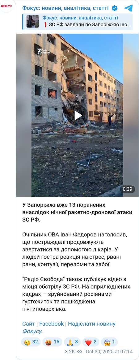 Россияне снова ударили по гражданским
