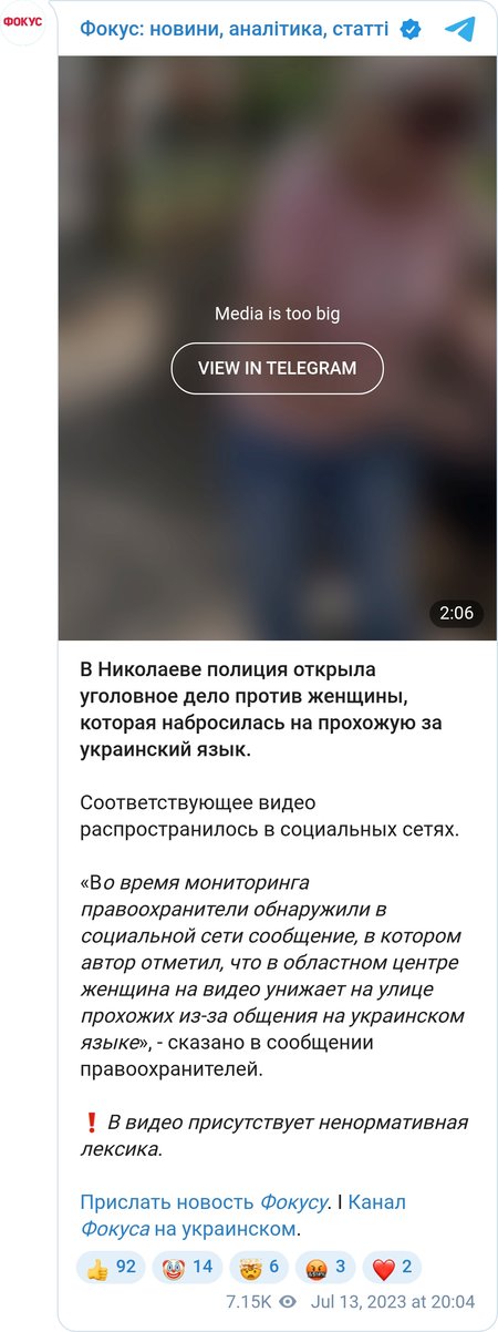 У Миколаєві поліція відкрила кримінальну справу проти жінки, яка накинулася на перехожу за українську мову