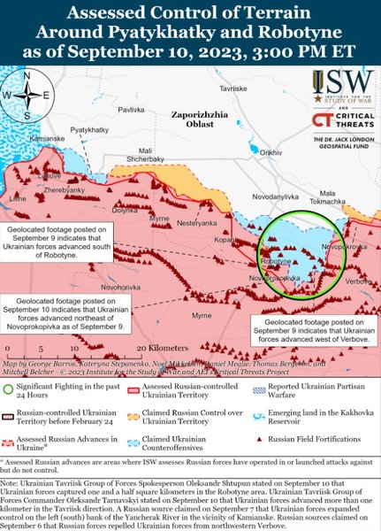 Карта бойових дій, Запорізька область, Роботино