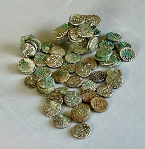 Мужчина вышел с металлоискателем в поле и нашел древние монеты