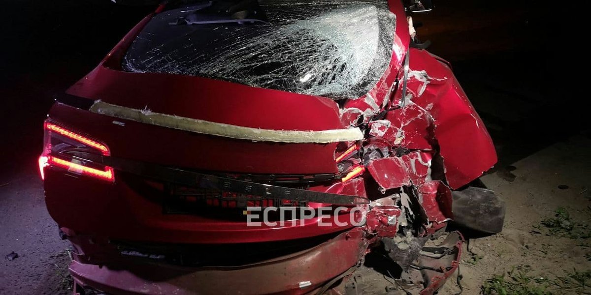 Киев, авария, Tesla,