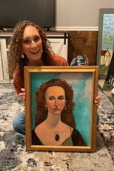 Жінка купила картину, картина, полотно, малюнок, двійник, схожа жінка, художник, побачила в інтернеті, попросила купити