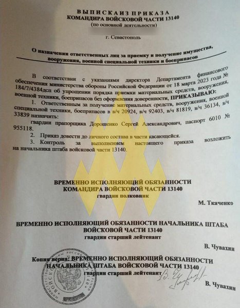 Часть 13140 назначила ответственного за получение российского дрона Элерон-3