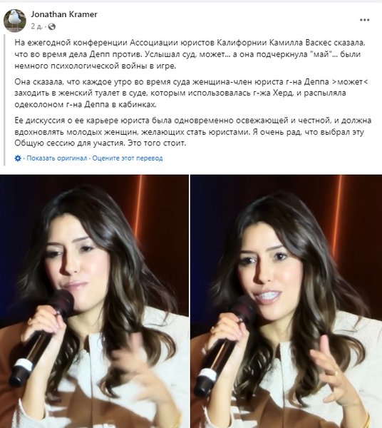 Камілла Васкес, Джонні Депп, суд