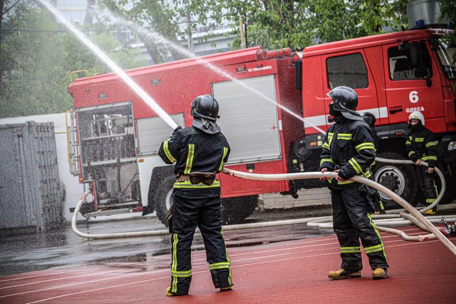 Одесса, гимназия, учения, пожарные,