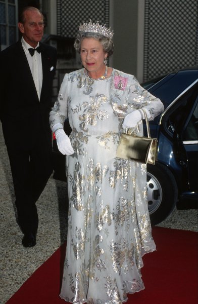 The Queen of Great Britain on an official visit to France in 1992