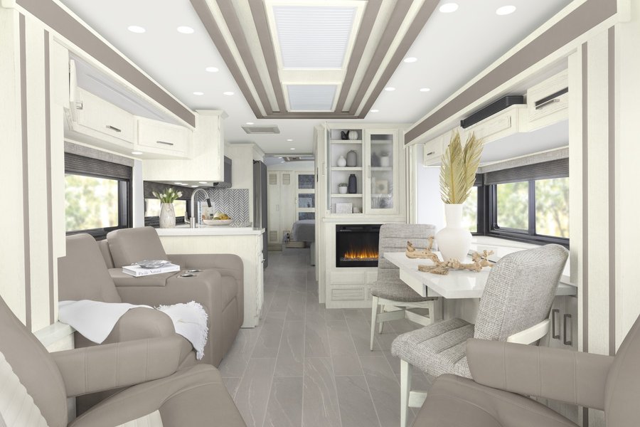 У вітальні є електрокамін