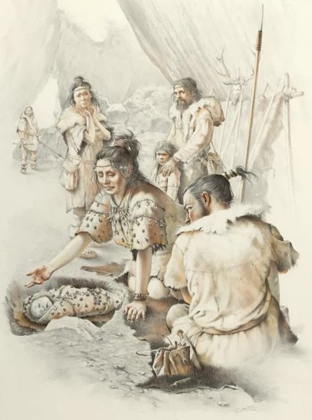 похороны младенца, древние люди