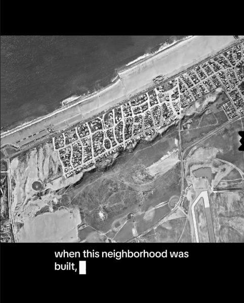 Пустельна територія колишнього району Серфрідж у Лос-Анджелесі, де все ще видно старе планування вулиць