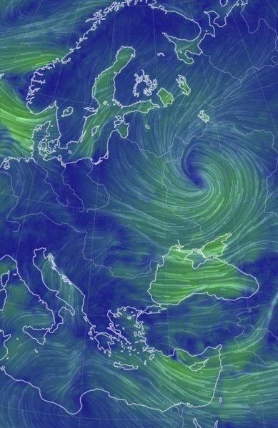 карта погода Новий циклон прямує в Україну