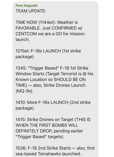 The Atlantic о Signal — скриншот 10 с планом ударов по хуситам