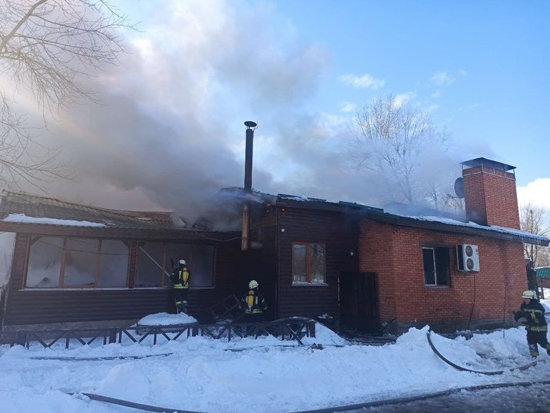 Киев, пожар, парк, Дружбы Народов, Муромец, тушение, кафе, сгорело, возгорание, ГСЧС, спасатели