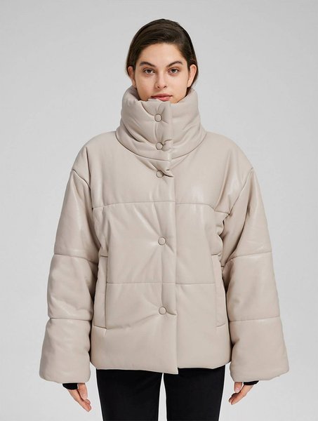 кожаный пуховик, модный пуховик, тренд сезона, тренды зимы 2021, тренды зимы 2022, пуховик на зиму