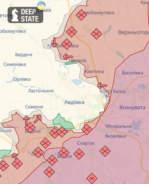 карта, Авдеевка, Авдеевское направление