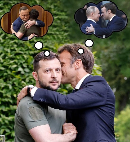 анджей дуда, борис джонсон, эмманюэль макрон, владимир зеленский, мемы