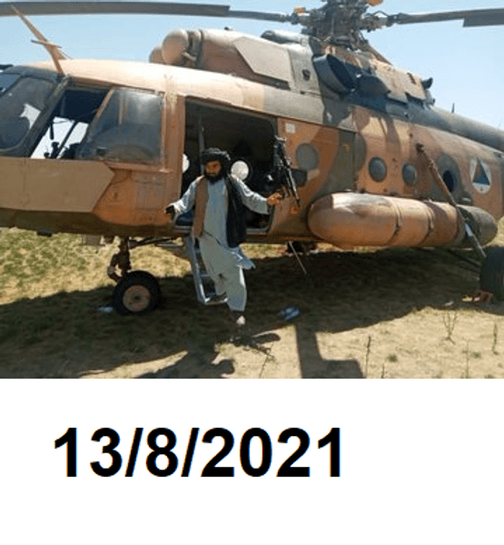 Талибы у вертолета Ми-17