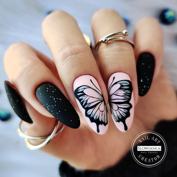 Бабочки гель лаком на ногтях - видео МК