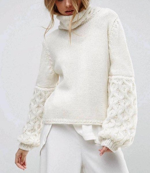 Свитер с объемными рукавами 2020