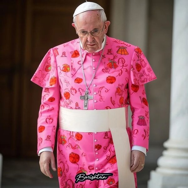 MidJourney, нейросеть, политики в розовом, папа римский