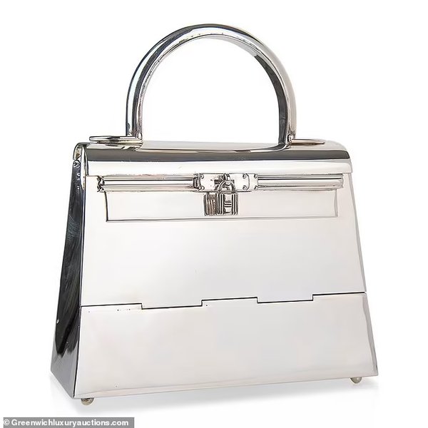 Серебряная сумка, сумка Hermès Mini Kelly