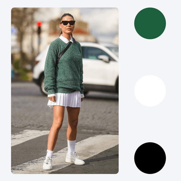 Вінтажний зелений + білий + чорний вінтажний