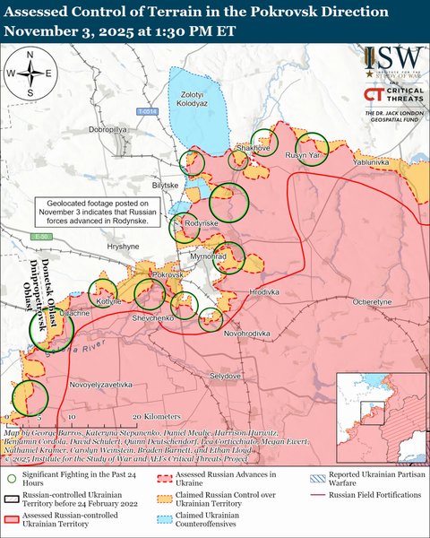 Оцінка контролю місцевості на Покровському напрямку