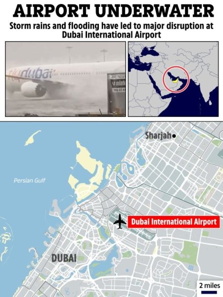 Повінь у Дубаї: карта