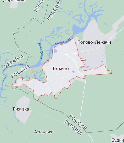 Курська область, карта, Тьоткіно