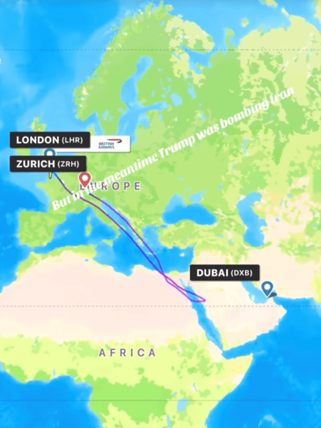 Літак змінив маршрут під час польоту через атаку США на Іран