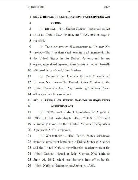 США и ООН, законопроект, республиканцы, Акт от 1945 года