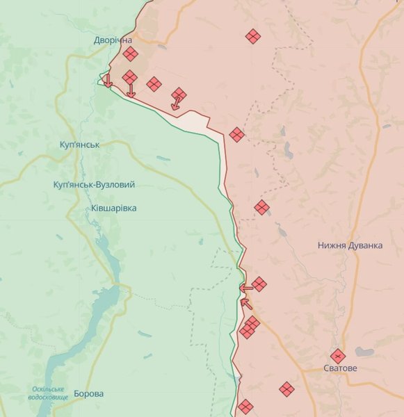 Купянское направление, карта боевых действий, Купянск