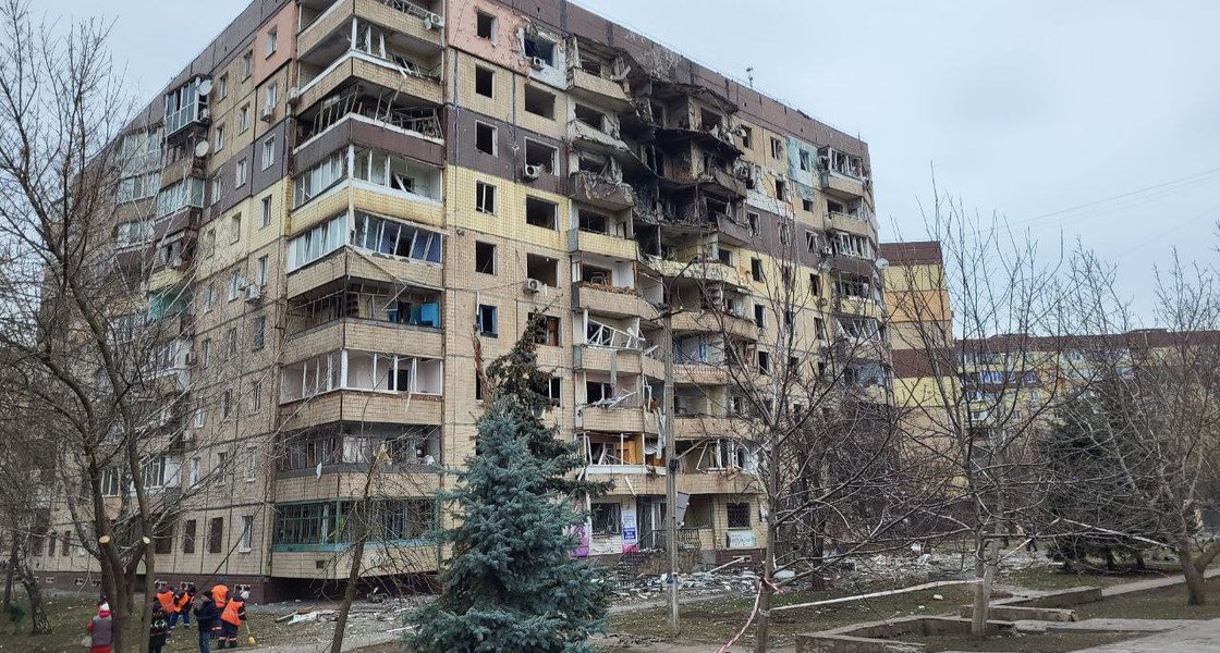 Последствия ракетного удара по Кривому Рогу