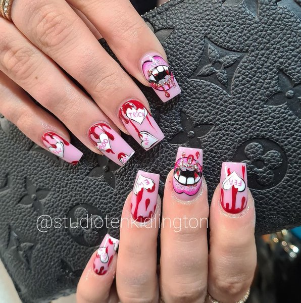 Тренди манікюру Геловіну 2021 — вампіри і кров