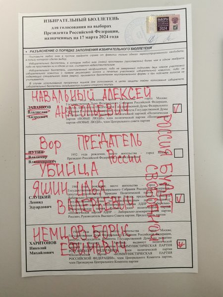 выборы путина рф, выборы, бюлллетень