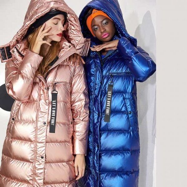 пуховик из ткани металлик 2020/21