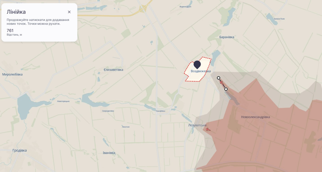 ситуація біля Воздвиженки станом на 9 липня Бої на сході, карта, 9 липня, Покровський наппрямок, Воздвиженка