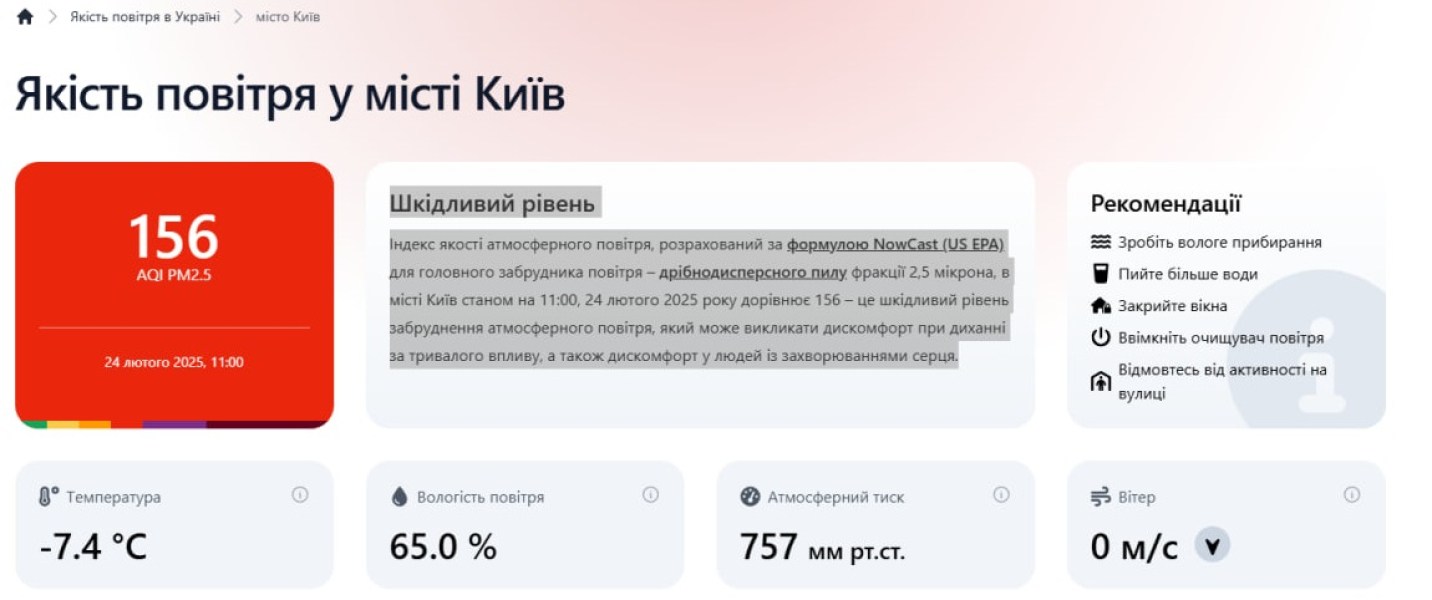 Погіршення стану повітря в Києві: в КМВА назвали причину (графіка)