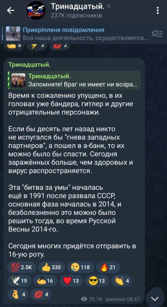 Пост російського "воєнкора"