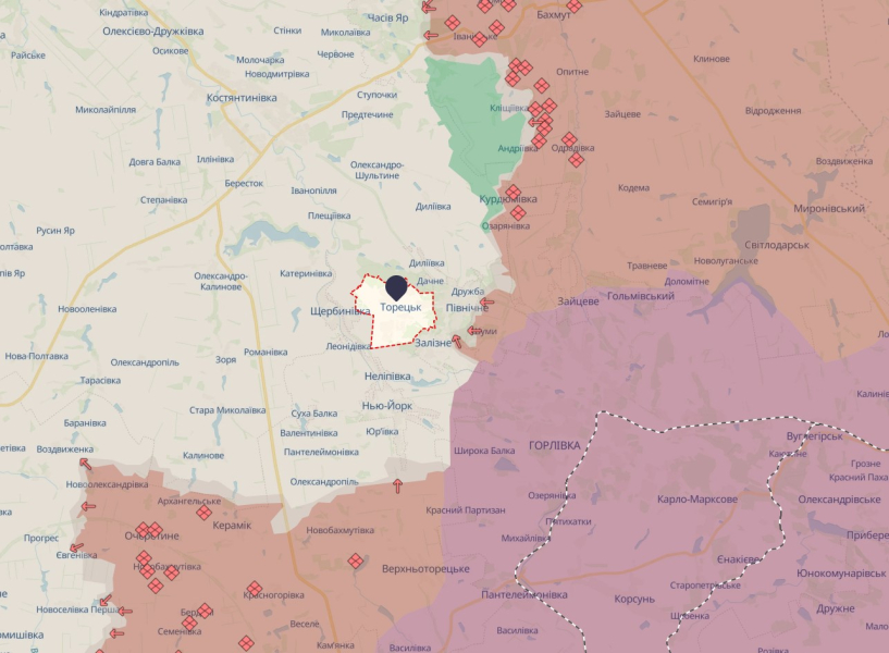 карта україна карта Торецьк