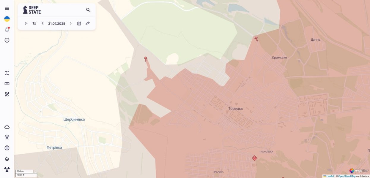 Карта боев на Торецком направлении