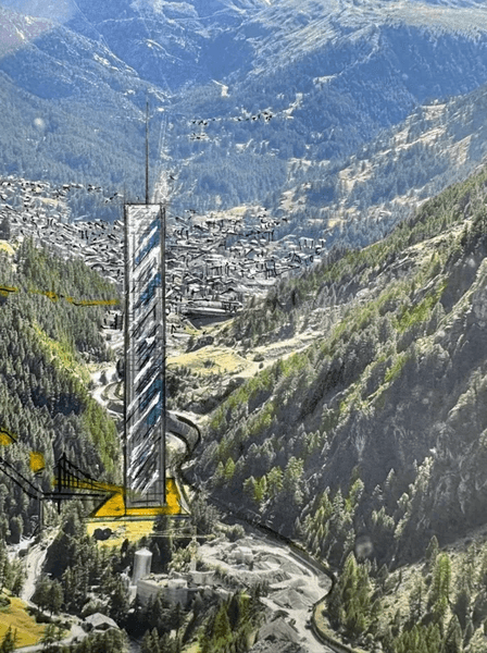 Концепт 260-метрового небоскреба Lina Peak, который планируют построить рядом с Церматтом в швейцарских Альпах из-за нехватки жилья