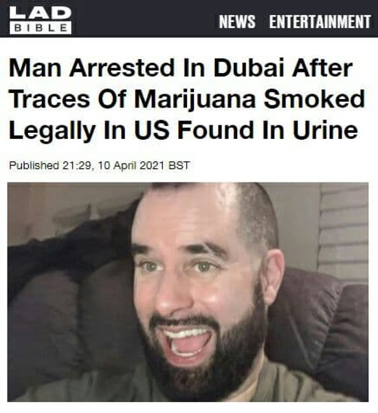 ОАЕ, Американець, Тюремний термін, Марихуана